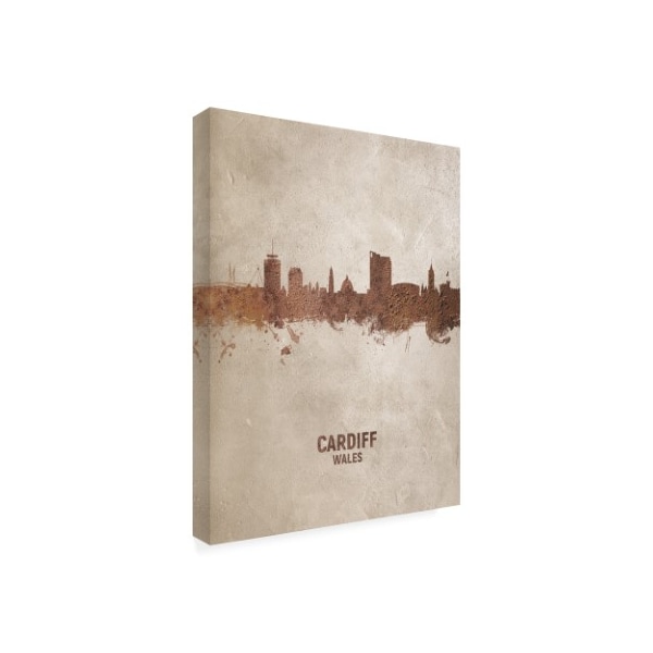 Michael Tompsett 'Cardiff Wales Rust Skyline' Canvas Art,14x19